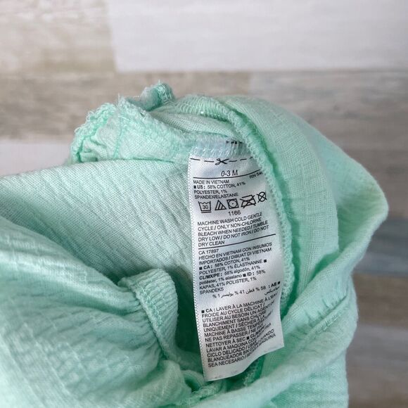 Old Navy Ruffle Open Back Strappy Romper Mint Green Baby Girl 0-3 Months 0-3M - Picture 4 of 4